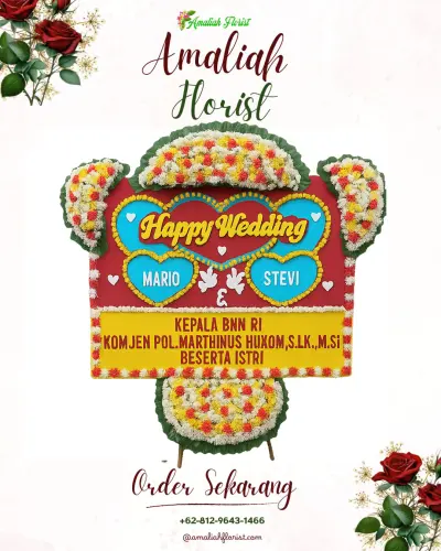 Karangan Papan Bunga Pernikahan di Ulu Gedong